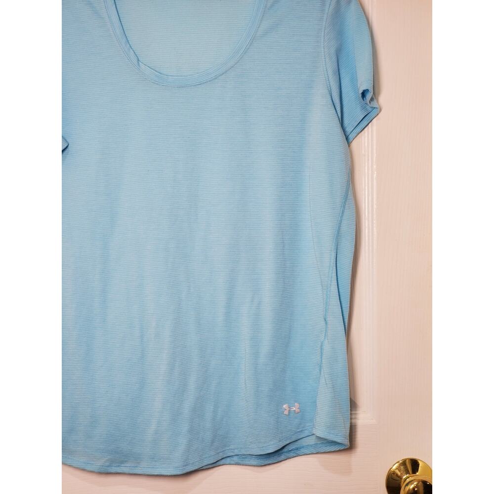Under Armour Womens XL Blue Athletic T Shirt Short Sleeve Running Workout Top - Picture 11 of 11